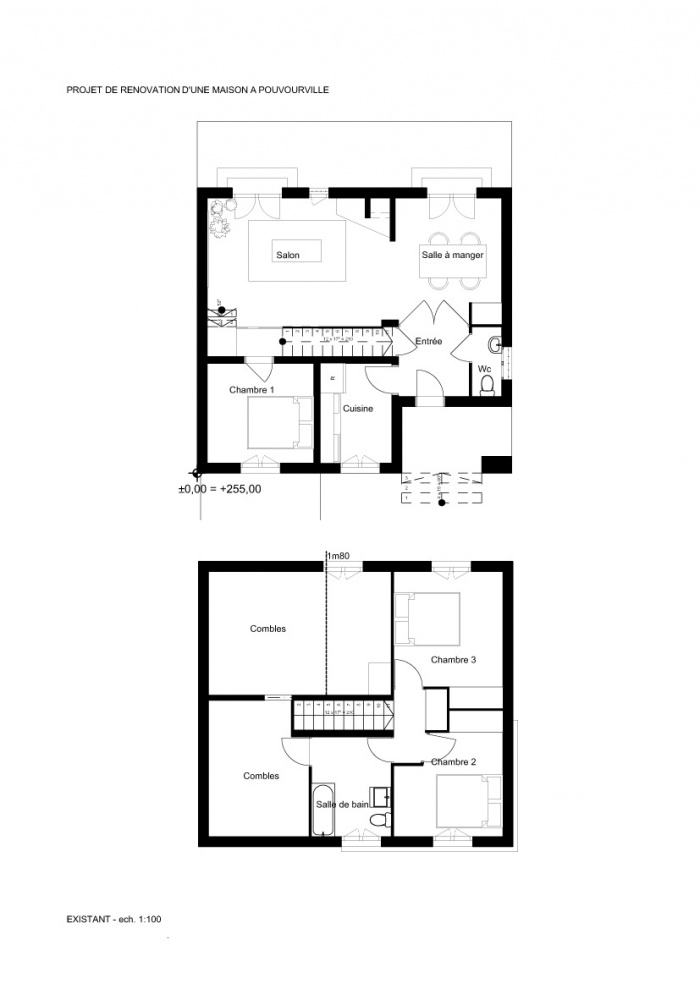 Rnovation d'une maison : POUVOURVILLE-EXISTANT