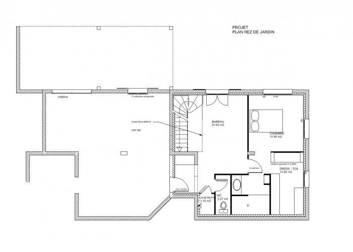 Transformation d'un garage en pices de vie : Plan Projet